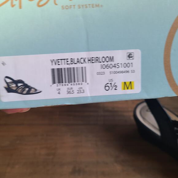 LIFESTRIDE Womens Strappy Sandal Yvette Wedge Sling Back Black SZ 6.5 NEW - Picture 6 of 6